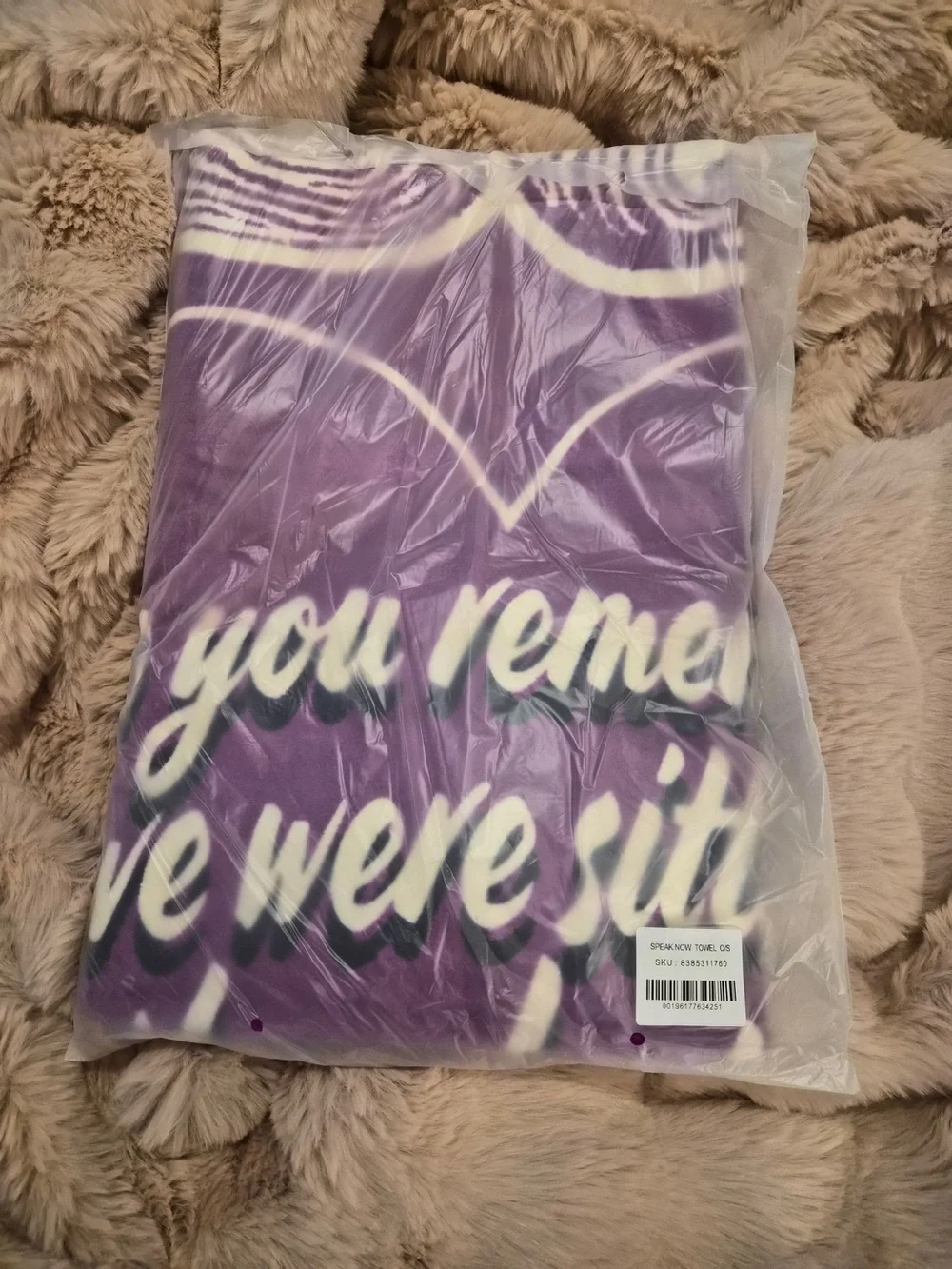 Taylor Swift Purple 'Sitting There By The Water' Beach Towel official merch